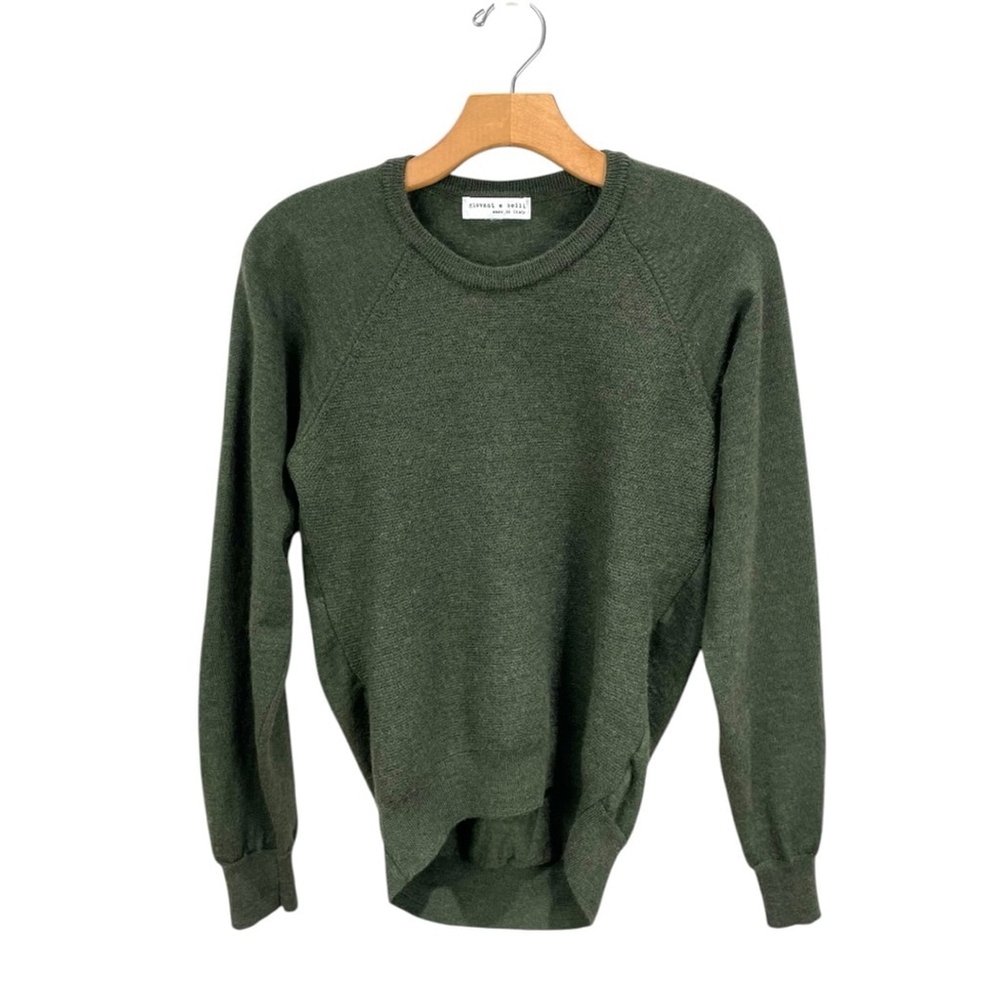 * Giovani e Belli Olive Merino Wool Crewneck Sweater Size S